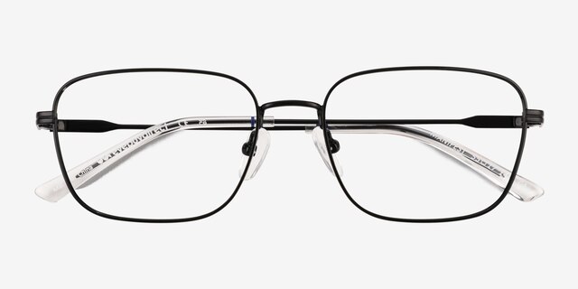 Manifest Shiny Black MetalEyeglass Frames from EyeBuyDirect, Closed View