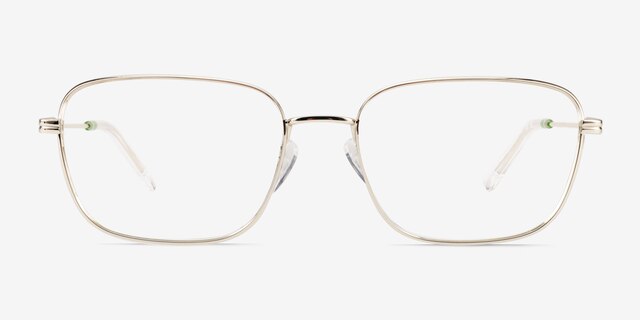 Manifest Shiny Gold MetalEyeglass Frames from EyeBuyDirect, Front View