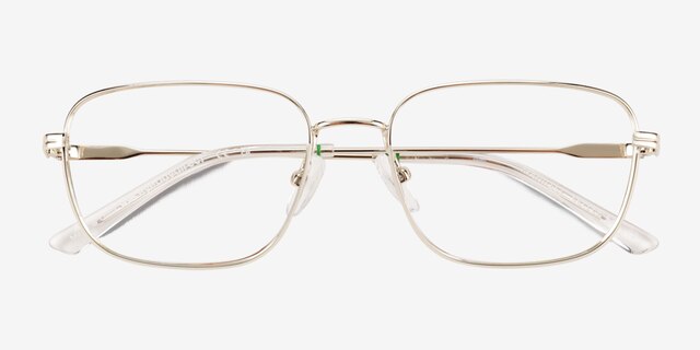 Manifest Shiny Gold MetalEyeglass Frames from EyeBuyDirect, Closed View