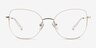 Desire Shiny Gold White MetalEyeglass Frames from EyeBuyDirect, Front View