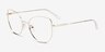 Desire Shiny Gold White MetalEyeglass Frames from EyeBuyDirect, Angle View