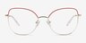 Desire Shiny Gold Red MetalEyeglass Frames from EyeBuyDirect, Front View