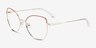 Desire Shiny Gold Red MetalEyeglass Frames from EyeBuyDirect, Angle View