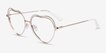 Philomena Shiny Gold White MetalEyeglass Frames from EyeBuyDirect, Angle View