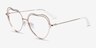 Philomena Shiny Gold White MetalEyeglass Frames from EyeBuyDirect, Angle View