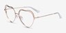 Philomena Shiny Gold MetalEyeglass Frames from EyeBuyDirect, Angle View