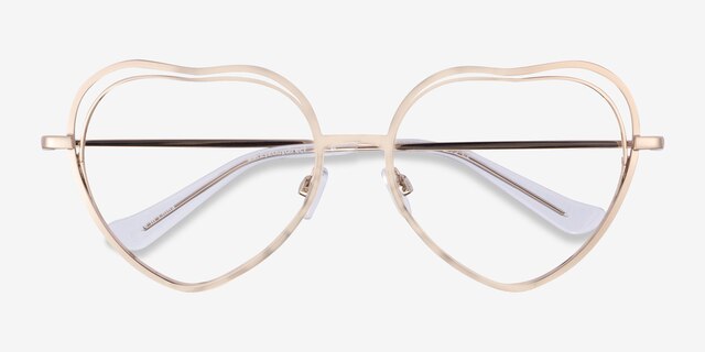 Philomena Shiny Gold MetalEyeglass Frames from EyeBuyDirect, Closed View