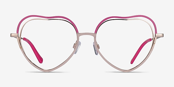 Philomena Pink Shiny Gold Metal Eyeglass Frames