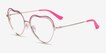 Philomena Pink Shiny Gold MetalEyeglass Frames from EyeBuyDirect, Angle View
