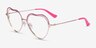 Philomena Pink Shiny Gold MetalEyeglass Frames from EyeBuyDirect, Angle View