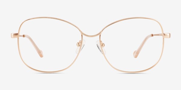 Maude Or rose Métal Montures de lunettes de vue
