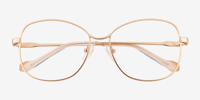 Maude Rose Gold MetalEyeglass Frames from EyeBuyDirect, Closed View