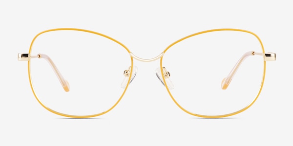 Maude Yellow Gold Metal Eyeglass Frames