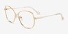 Maude Yellow Gold MetalEyeglass Frames from EyeBuyDirect, Angle View