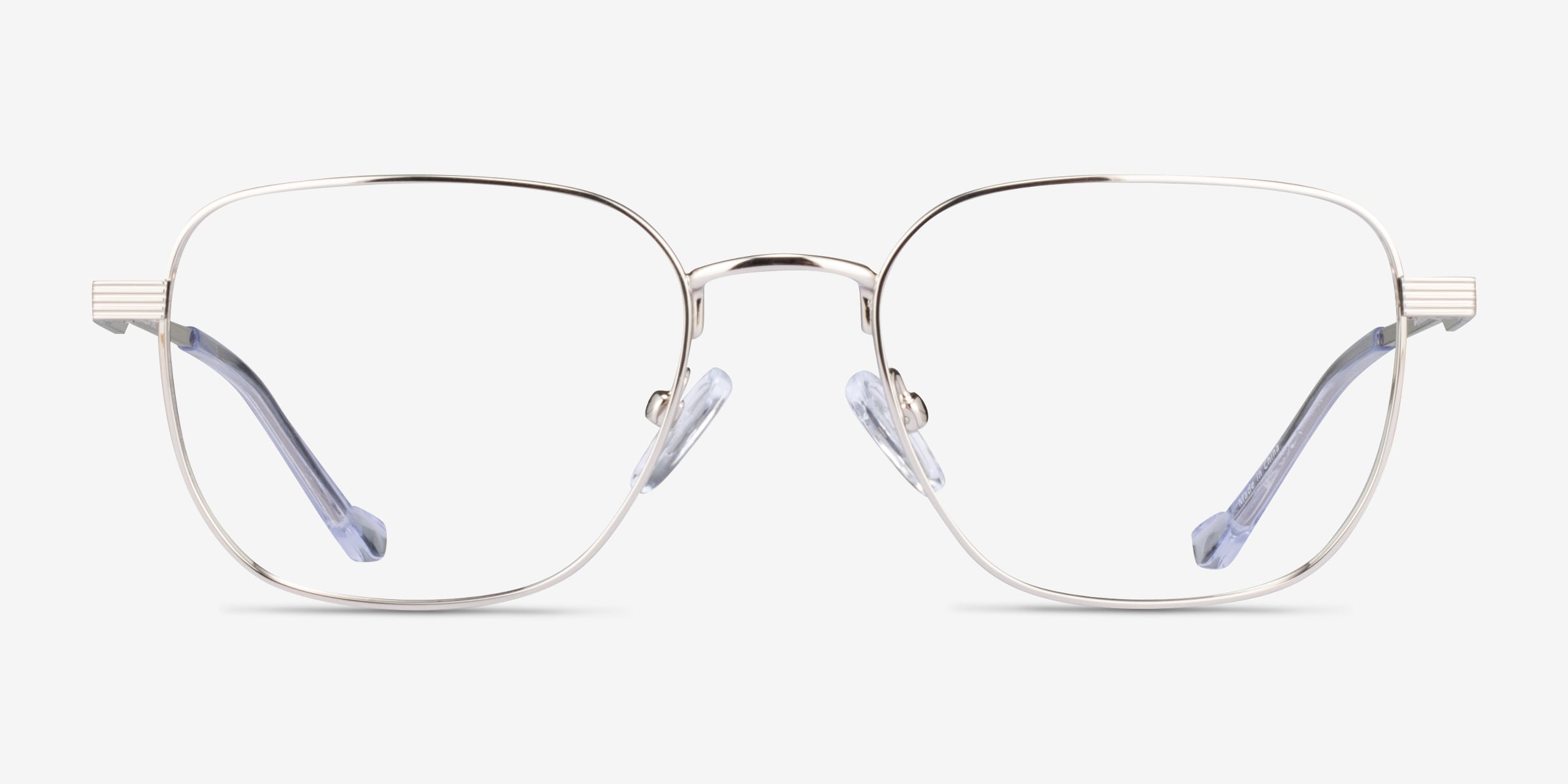 Shiloh Square Shiny Silver Glasses for Men | Eyebuydirect