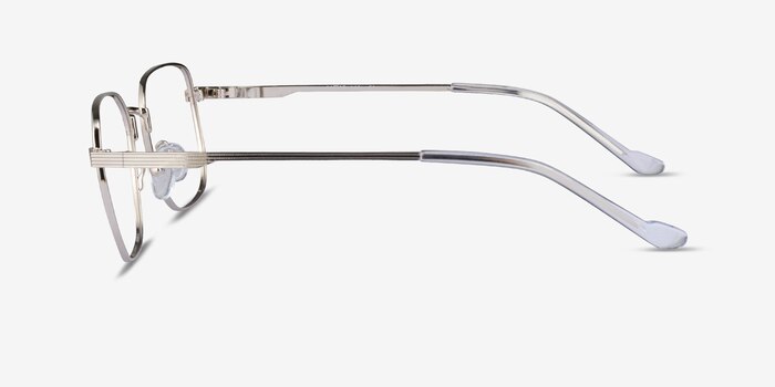 Shiloh Shiny Silver Métal Montures de lunettes de vue d'EyeBuyDirect