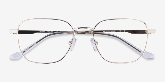 Shiloh Shiny Silver MetalEyeglass Frames from EyeBuyDirect, Closed View