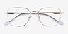 Shiloh Shiny Silver MetalEyeglass Frames from EyeBuyDirect, Closed View