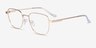 Shiloh Shiny Gold MétalMontures de lunettes de vue d'EyeBuyDirect, Vue d'Angle