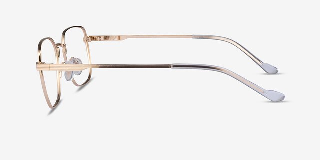 Shiloh Shiny Gold MétalMontures de lunettes de vue d'EyeBuyDirect, Vue de Côté