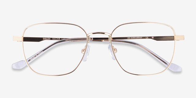 Shiloh Shiny Gold MétalMontures de lunettes de vue d'EyeBuyDirect, Vue Rapprochée