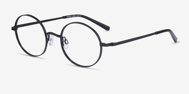 Merrill Black MetalEyeglass Frames from EyeBuyDirect, Angle View
