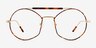 Art Tortoise Gold MetalEyeglass Frames from EyeBuyDirect, Front View