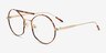 Art Tortoise Gold MetalEyeglass Frames from EyeBuyDirect, Angle View