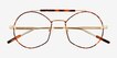 Art Tortoise Gold MetalEyeglass Frames from EyeBuyDirect, Closed View