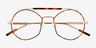 Art Tortoise Gold MetalEyeglass Frames from EyeBuyDirect, Closed View