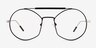 Art Silver Black MetalEyeglass Frames from EyeBuyDirect, Front View