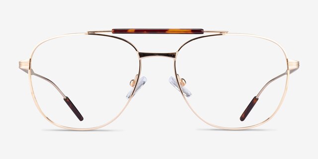 Tatum Tortoise Gold MetalEyeglass Frames from EyeBuyDirect, Front View