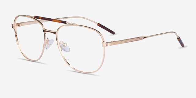 Tatum Tortoise Gold MetalEyeglass Frames from EyeBuyDirect, Angle View