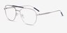 Tatum Navy Matte Silver MetalEyeglass Frames from EyeBuyDirect, Angle View