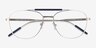 Tatum Navy Matte Silver MetalEyeglass Frames from EyeBuyDirect, Closed View