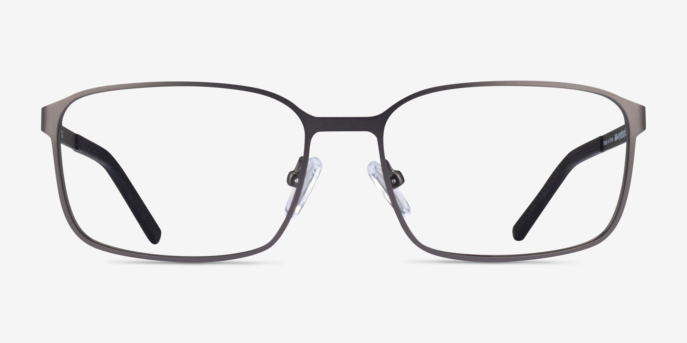 Zayn Rectangle Matte Gunmetal Full Rim Eyeglasses | Eyebuydirect