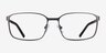 Zayn Matte Gunmetal MetalEyeglass Frames from EyeBuyDirect, Front View