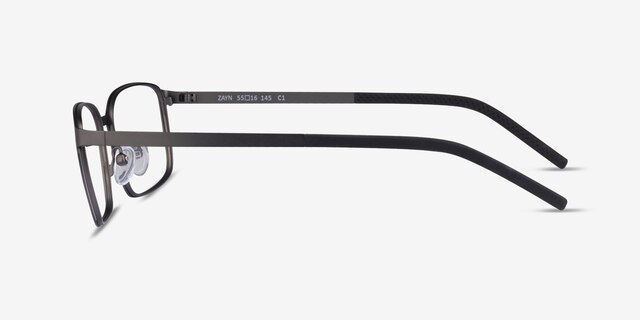 Zayn Matte Gunmetal MetalEyeglass Frames from EyeBuyDirect, Side View