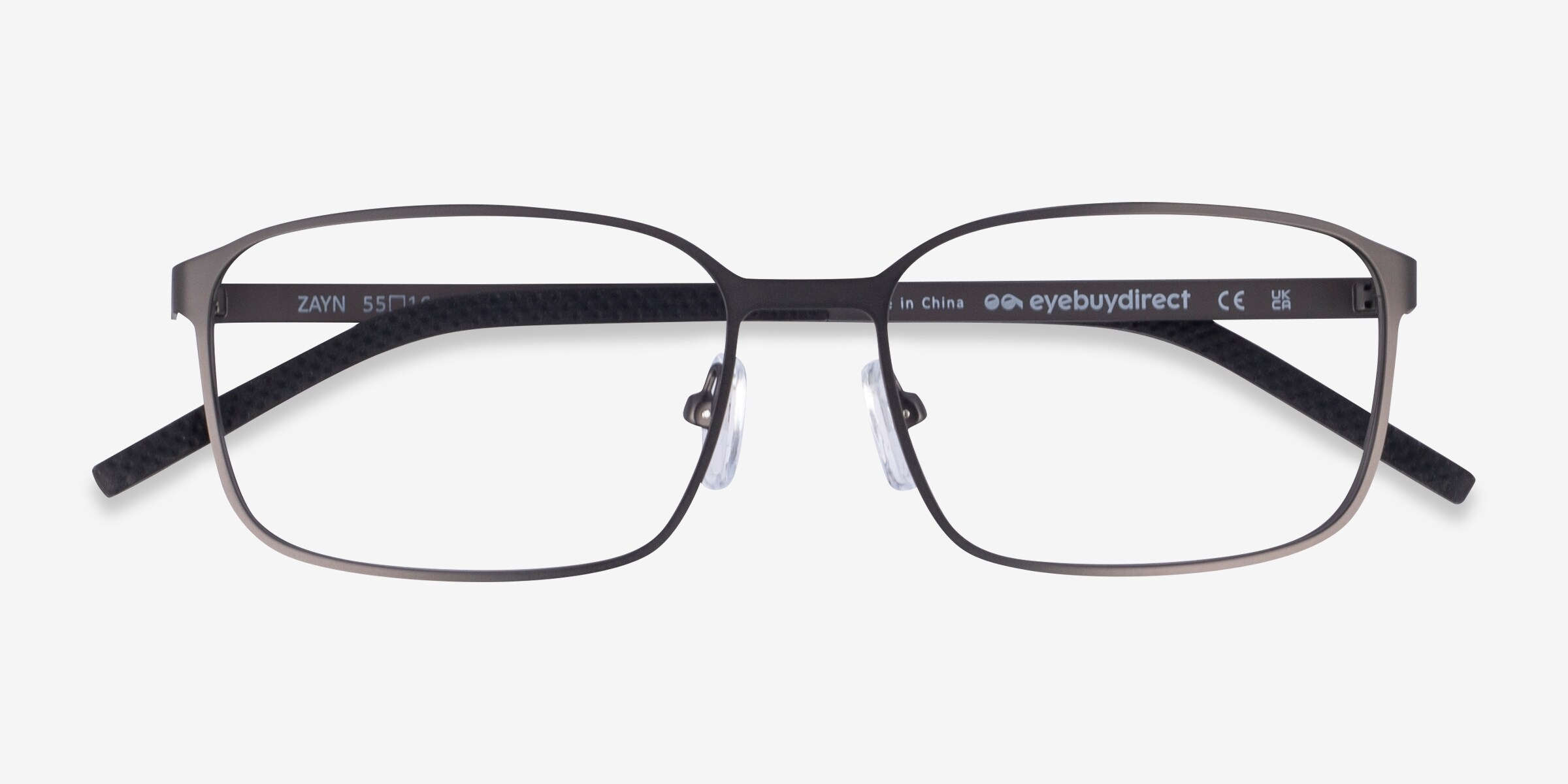 Zayn Rectangle Matte Gunmetal Full Rim Eyeglasses | Eyebuydirect