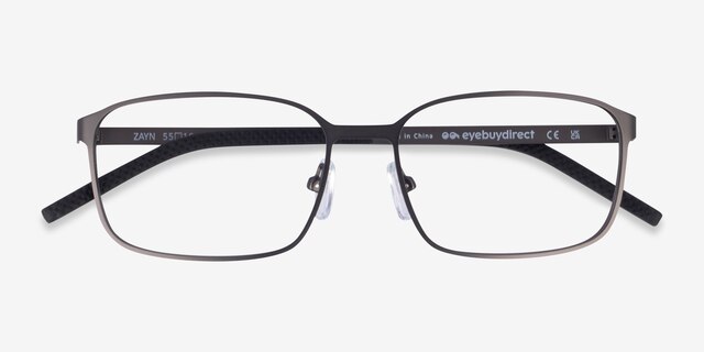 Zayn Matte Gunmetal MetalEyeglass Frames from EyeBuyDirect, Closed View