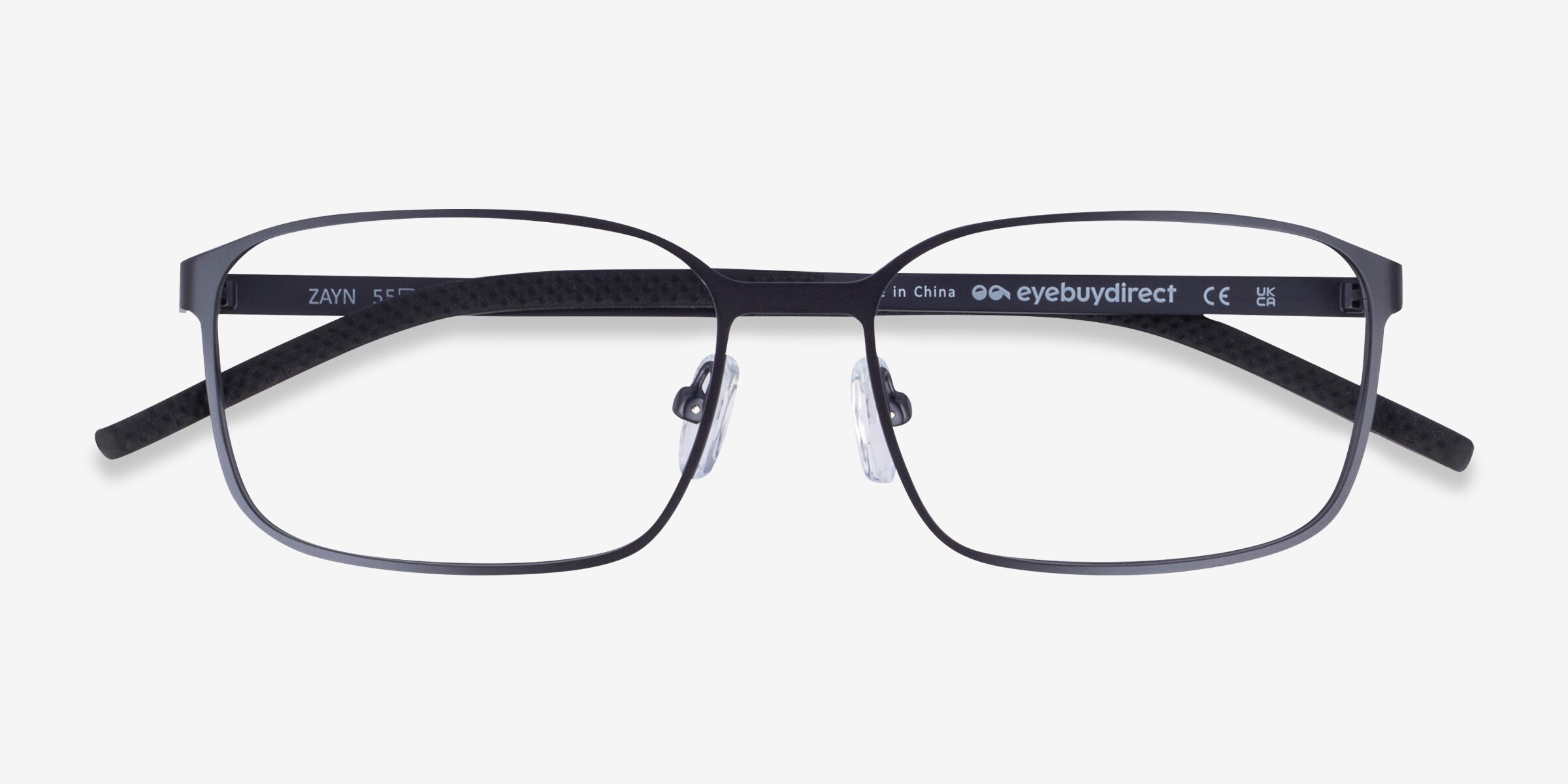Zayn Rectangle Matte Gunmetal Full Rim Eyeglasses | Eyebuydirect
