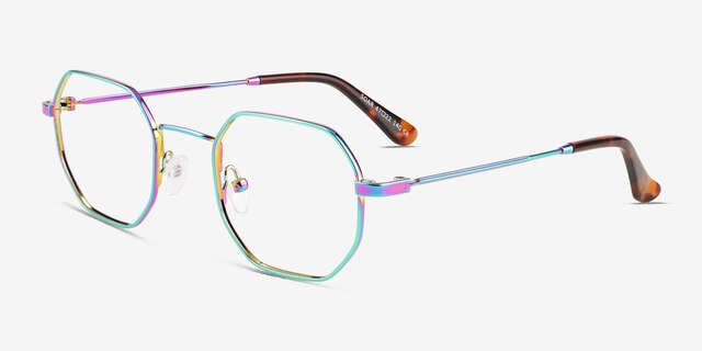 Soar Multicolor MetalEyeglass Frames from EyeBuyDirect, Angle View