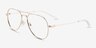 Buzz Shiny Gold MetalEyeglass Frames from EyeBuyDirect, Angle View
