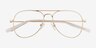 Buzz Shiny Gold MetalEyeglass Frames from EyeBuyDirect, Closed View