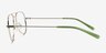 Buzz Shiny Silver Green MetalEyeglass Frames from EyeBuyDirect, Side View