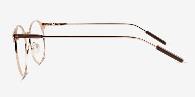 Mastery Gold Brown MetalEyeglass Frames from EyeBuyDirect, Side View