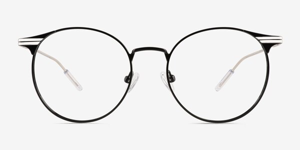 Mastery Black Silver Metal Eyeglass Frames