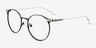 Mastery Black Silver MetalEyeglass Frames from EyeBuyDirect, Angle View