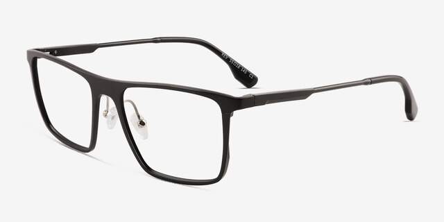 Rev Matte Black Aluminium-alloyEyeglass Frames from EyeBuyDirect, Angle View