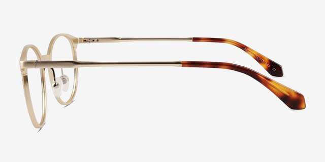 Accel Matte Gold Aluminium-alloyEyeglass Frames from EyeBuyDirect, Side View